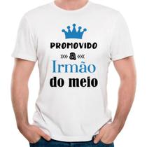 Camiseta promovido a irmão do meio camisa presente raglan