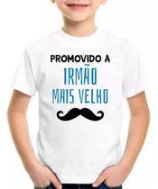 Camiseta promovido a irmão mais velho bigode blusa presente