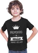 Camiseta Promovido a Irmão Mais Velho Colorida Juvenil Preta - Del France