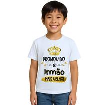 Camiseta Promovido Irmão Mais Velho Estampa Personalizada