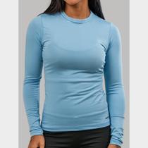 Camiseta Proteção Solar Uv Feminina Térmica Manga Longa Segunda Pele Blusa Lisa pra Praia e Treino