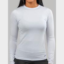 Camiseta Proteção Solar Uv Feminina Térmica Manga Longa Segunda Pele Blusa Lisa pra Praia e Treino