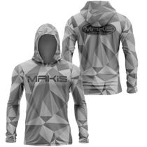 Camiseta Proteção Uv com Capuz Shield Cinza Makis Punho Luva Camiseta Proteção Uv com Capuz Shield Cinza Makis Punho Luva