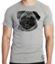 Camiseta Pug descolorido Blusa criança infantil juvenil adulto camisa tamanhos