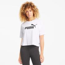 Camiseta Puma Cropped Essentials Logo Feminina - Branco