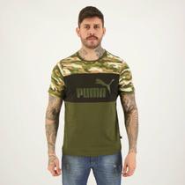 Camiseta Puma ESS+ Camo Verde e Preta