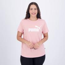 Camiseta Puma ESS Logo Feminina Rosa Claro