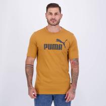 Camiseta Puma ESS Logo Marrom e Preta