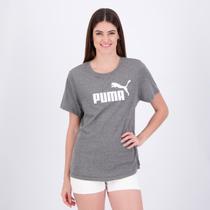 Camiseta Puma Essentials Logo Tee Feminina Cinza Camiseta Puma Essentials Logo Tee Feminina Cinza