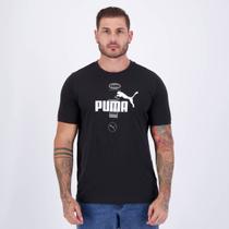 Camiseta Puma Graphic Preta e Branca