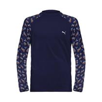 Camiseta Puma Manga Longa Estampada Proteção Solar UV50+ Infantil - Marinho - 06 Camiseta Puma Manga Longa Estampada Proteção Solar UV50+ Infantil - Marinho - 06