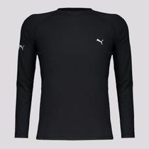 Camiseta Puma Manga Longa UV50+ Juvenil Preta