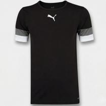Camiseta Puma Team Rise Jersey Masculina - Preto e Branco - GG Camiseta Puma Team Rise Jersey Masculina - Preto e Branco - GG