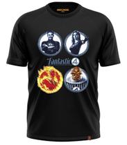 Camiseta Quarteto Fantástico - Fantastic Four - HQ - Tocha Invisível - Coisa - 525 Camiseta Quarteto Fantástico - Fantastic Four - HQ - Tocha Invisível - Coisa - 525