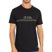 Camiseta Quiksilver Emb Three Logo WT26 Masculina Preto Camiseta Quiksilver Emb Three Logo WT26 Masculina Preto