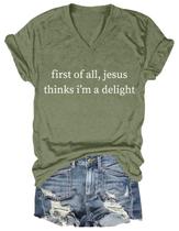 Camiseta Racsea First of All Jesus Thinks I'm A Delight Camiseta Racsea First of All Jesus Thinks I'm A Delight
