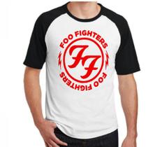 Camiseta Raglan 100% Algodão - Foo Fighters - Mikonos