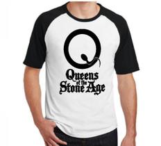 Camiseta Raglan 100% Algodão - Queens Of The Stone Age - Mikonos