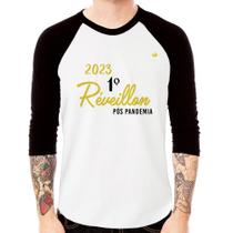 Camiseta Raglan 2023 1º Réveillon Pós Pandemia Manga 3/4 - Foca na Moda