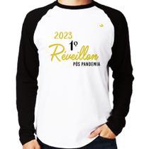 Camiseta Raglan 2023 1º Réveillon Pós Pandemia Manga Longa - Foca na Moda
