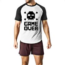 Camiseta Raglan 8 Bits Game Over Camiseta Raglan 8 Bits Game Over