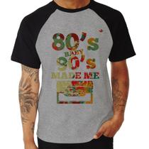 Camiseta Raglan 80's Baby 90's made me - Foca na Moda