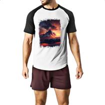 Camiseta Raglan A fé move montanhas 2 Camiseta Raglan A fé move montanhas 2