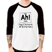Camiseta Raglan AH The element of surprise Manga 3/4 - Foca na Moda Camiseta Raglan AH The element of surprise Manga 3/4 - Foca na Moda