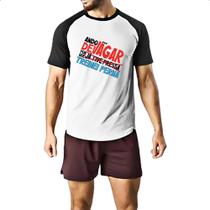 Camiseta Raglan Ando devagar treinei perna Camiseta Raglan Ando devagar treinei perna