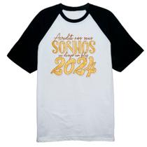 Camiseta Raglan Ano Novo acredite em seus sonhos Camiseta Raglan Ano Novo acredite em seus sonhos