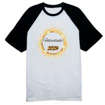 Camiseta Raglan Ano Novo Brasao Felicidade Camiseta Raglan Ano Novo Brasao Felicidade