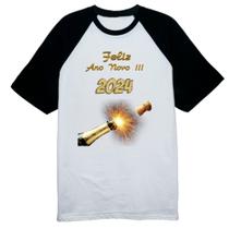 Camiseta Raglan Ano Novo Estouro Champagne