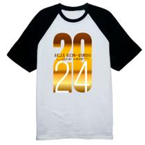 Camiseta Raglan Ano Novo Seja bem vindo 2024