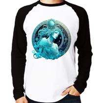 Camiseta Raglan Aquário Sígno Manga Longa - Foca na Moda