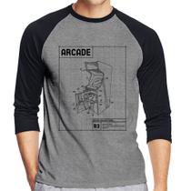 Camiseta Raglan Arcade Fliperama Projeto Manga 3/4 - Foca na Moda Camiseta Raglan Arcade Fliperama Projeto Manga 3/4 - Foca na Moda