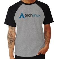 Camiseta Raglan Arch Linux Logo - Foca na Moda Camiseta Raglan Arch Linux Logo - Foca na Moda