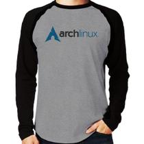 Camiseta Raglan Arch Linux Logo Manga Longa - Foca na Moda Camiseta Raglan Arch Linux Logo Manga Longa - Foca na Moda