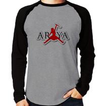 Camiseta Raglan Arya Stark Killing the Night King Manga Longa - Foca na Moda