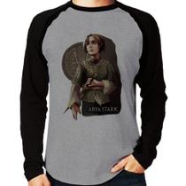 Camiseta Raglan Arya Stark Valar Morghulis Manga Longa - Foca na Moda