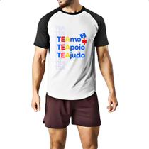 Camiseta Raglan Autismo Amo Apoio Ajudo Camiseta Raglan Autismo Amo Apoio Ajudo