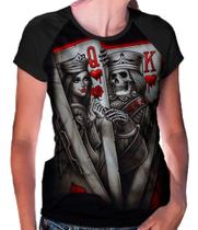 Camiseta Raglan Baby Look Caveira Ogabel Ref:39