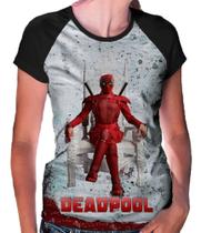 Camiseta Raglan Baby Look Deadpool Ref:429