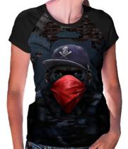 Camiseta Raglan Baby Look Macaco Estiloso Ref:104