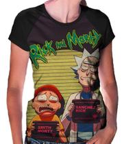 Camiseta Raglan Baby Look Rick And Morty Full Print Ref:705