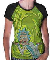 Camiseta Raglan Baby Look Rick And Morty Rick Sanchez Ref677