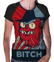 Camiseta Raglan Baby Look Scary Terry Rick And Morty Ref:681