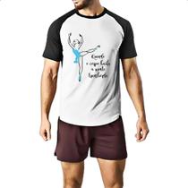 Camiseta Raglan Bailarina Corpo e Mente Camiseta Raglan Bailarina Corpo e Mente
