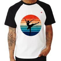 Camiseta Raglan Ballet Vintage Sunset - Foca na Moda Camiseta Raglan Ballet Vintage Sunset - Foca na Moda