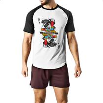 Camiseta Raglan Baralho Rei Bob Marley Camiseta Raglan Baralho Rei Bob Marley