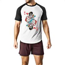 Camiseta Raglan Baralho Rei Elvis
